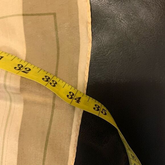 PIERRE CARDIN 100% silk BEIGE BLUE SCARF - Picture 7 of 8